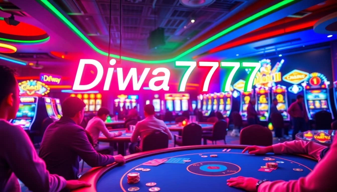 Experience the thrilling ambiance of Diwa777 with energetic players at a vibrant casino.