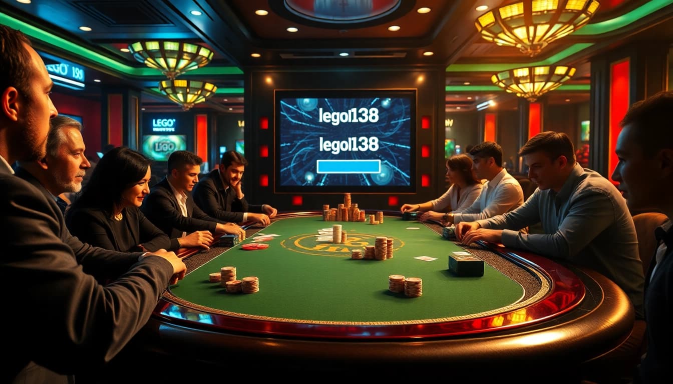 Experience the thrill of online gaming with LEGO138 login at an elegant poker table.