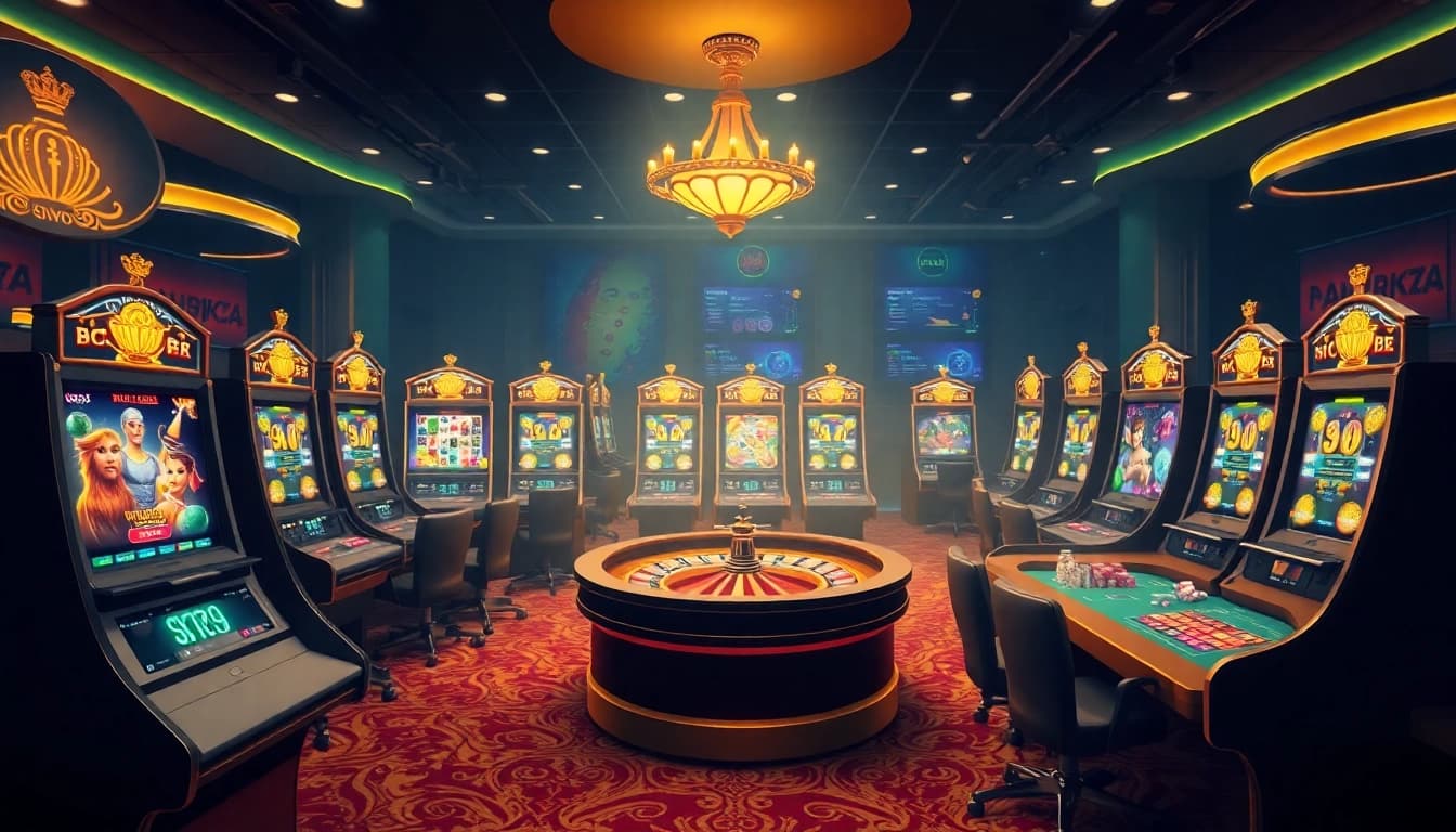 Spin exciting reels of winnings at https://slot888.co.com/ in a vibrant casino atmosphere.