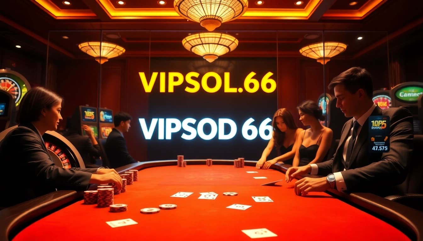 Experience the thrill of VIPSODO66 casino gaming with vibrant tables and luxury atmosphere.