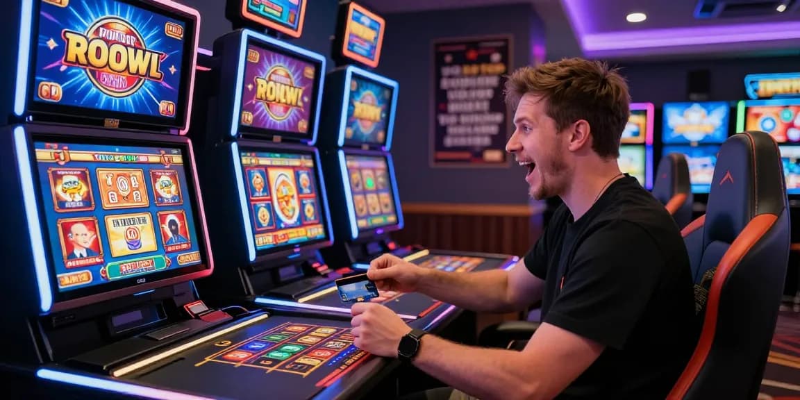 Celebrating a win at online credit card casinos on https://jumpspace.org.uk with vibrant games and modern setup.