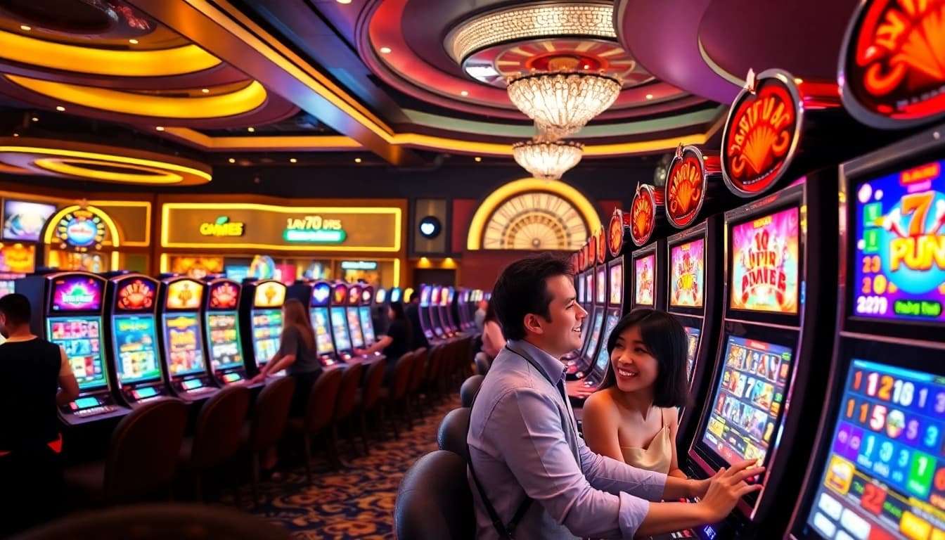 Rasakan kegembiraan di aman788 dengan mesin slot yang berwarna-warni dan pemain yang antusias.