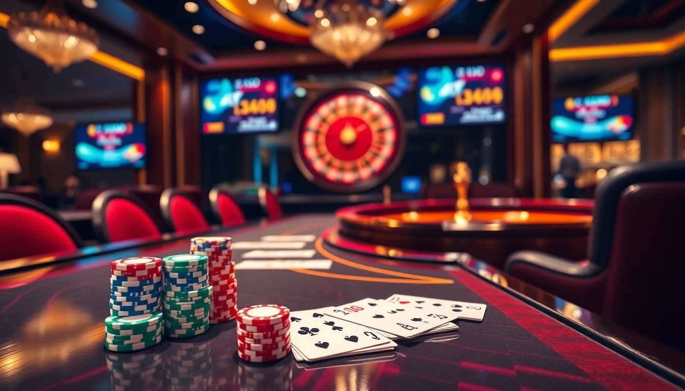 Experience casino excitement at https://xin88ac.app/ with roulette and poker chips in a luxurious setting.
