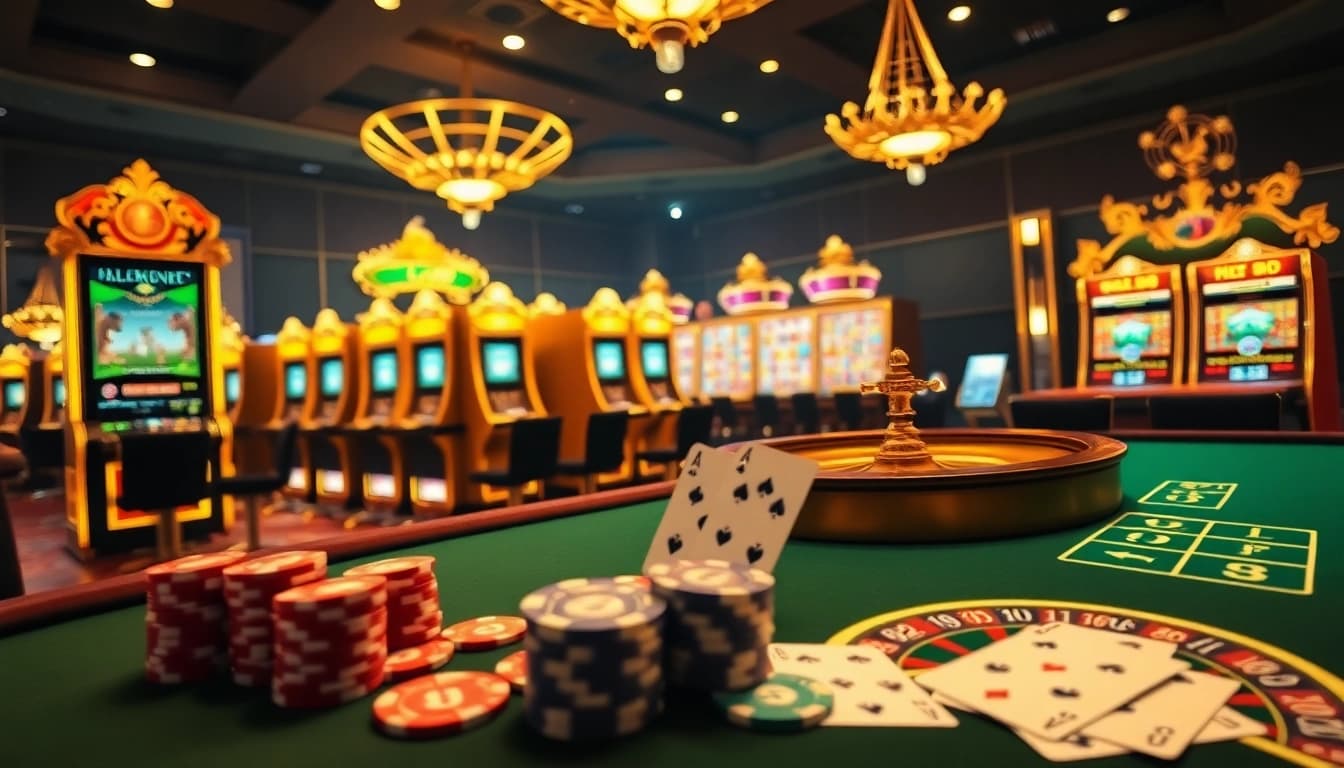 Experience the thrill of high-stakes gaming at five88 with vibrant slot machines and roulette action.