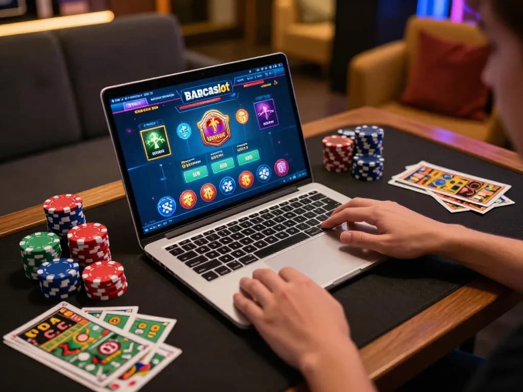 Rasakan kegembiraan permainan digital barcaslot dengan gameplay yang semarak dan taruhan strategis.