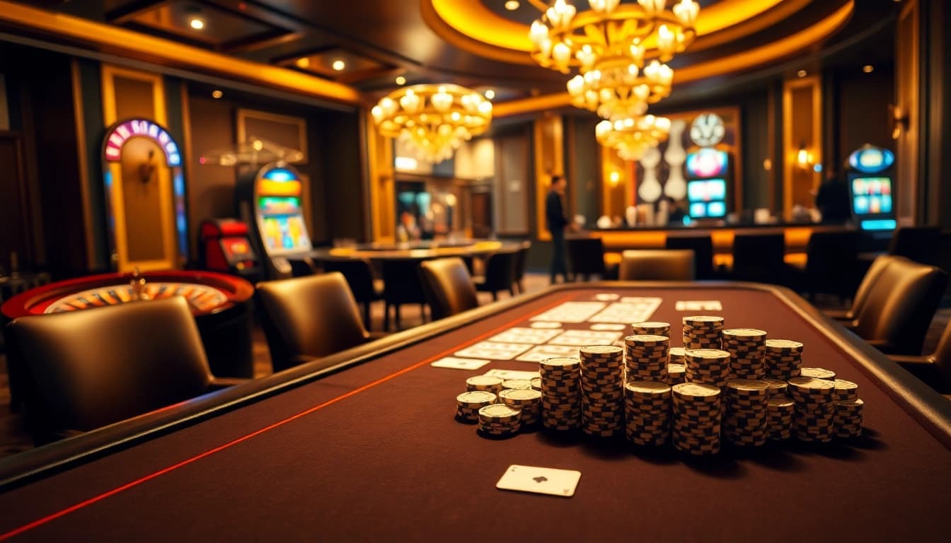 Gamblers at the VA88 poker table experiencing high-stakes action and excitement in a luxurious casino.