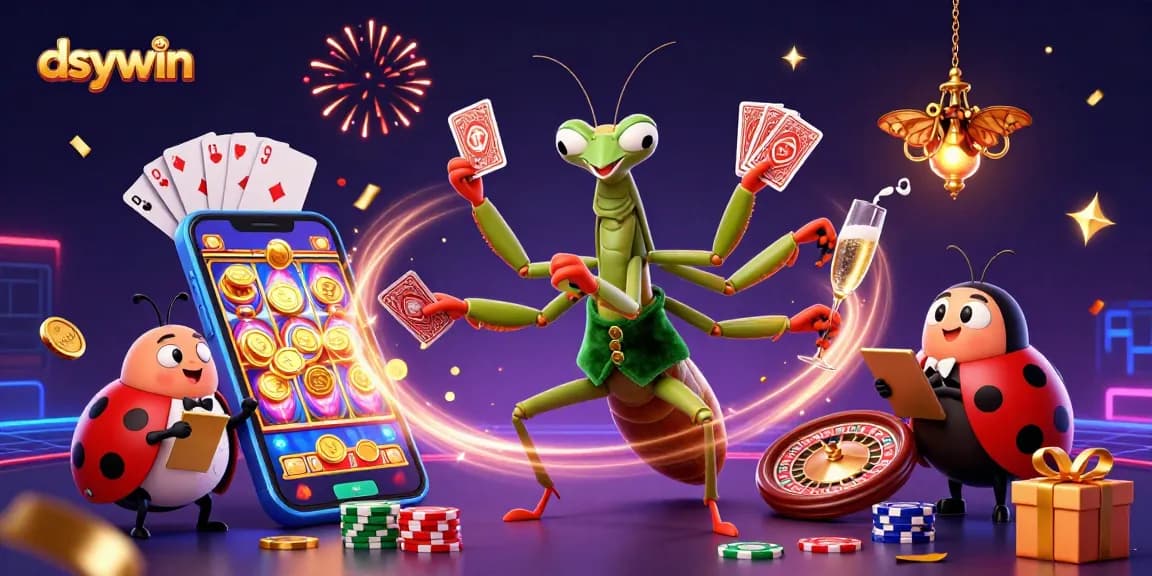 Engage with dsywin's thrilling baccarat action amidst vibrant 3D casino elements and dynamic characters.