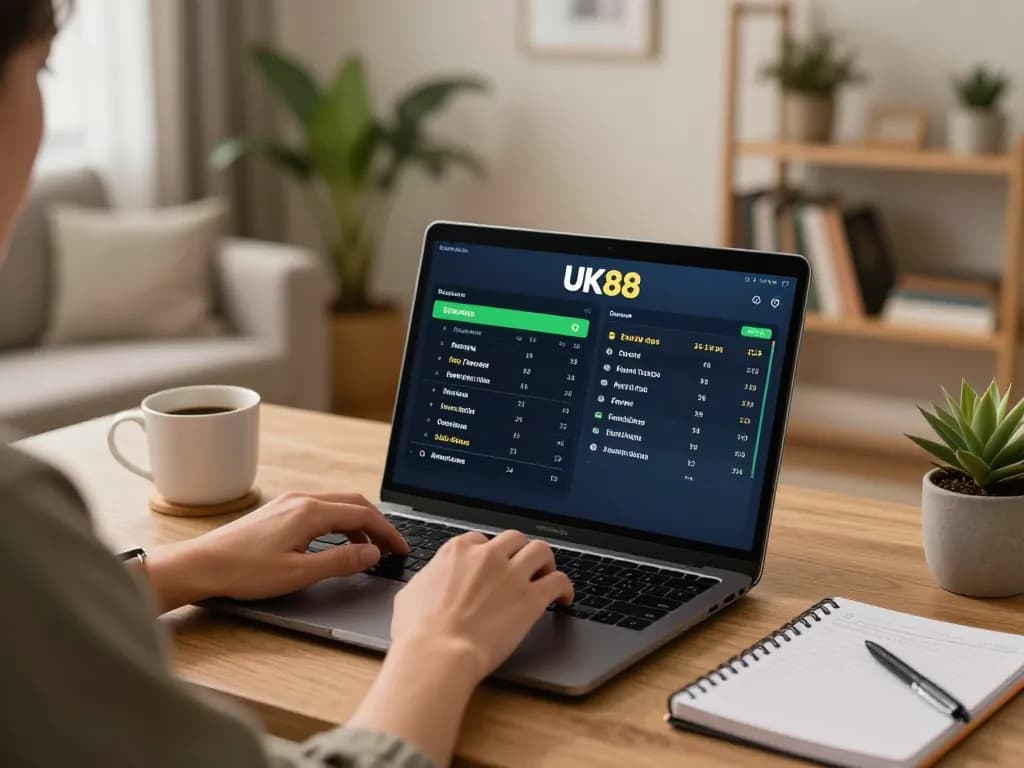 Engaging sports betting experience on uk88 from a cozy home setting with live odds.