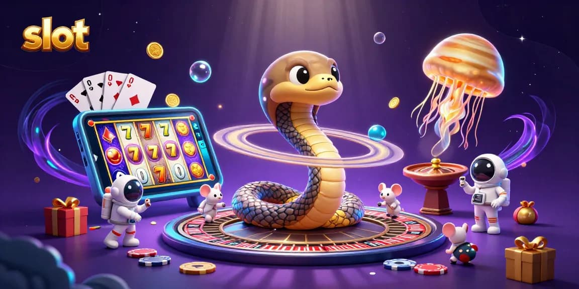 Slot permainan menyajikan simbol, jackpot, dan keberuntungan di dalam ilustrasi.