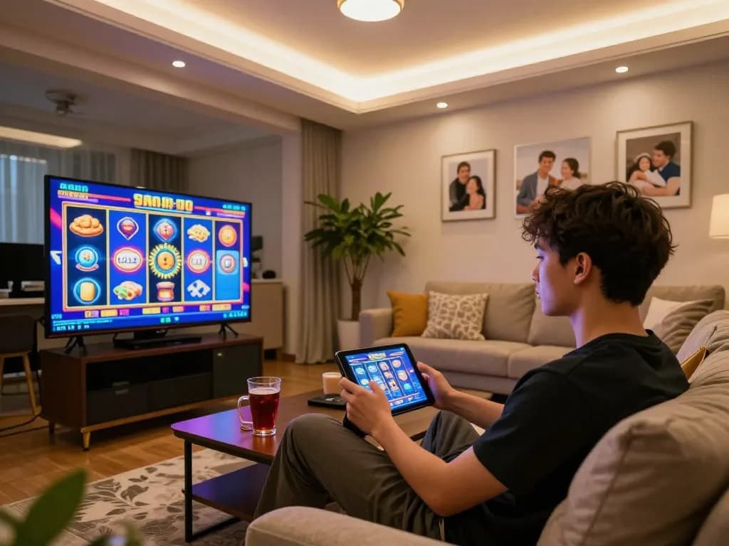 Rasakan sensasi permainan online dengan antarmuka mesin slot aman788, menampilkan permainan dinamis di rumah