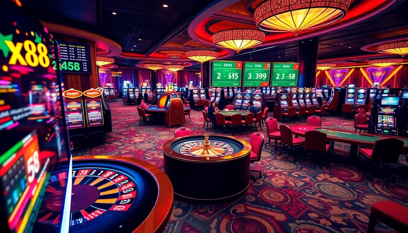 Experience the thrill of xx 88 gaming with vibrant poker chips and an intense roulette wheel scene.
