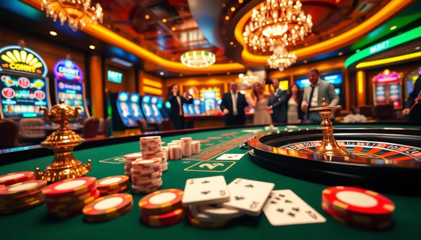 Experience the thrill of FEBET gaming with vibrant poker tables, winning chips, and an exciting casino atmosphere.