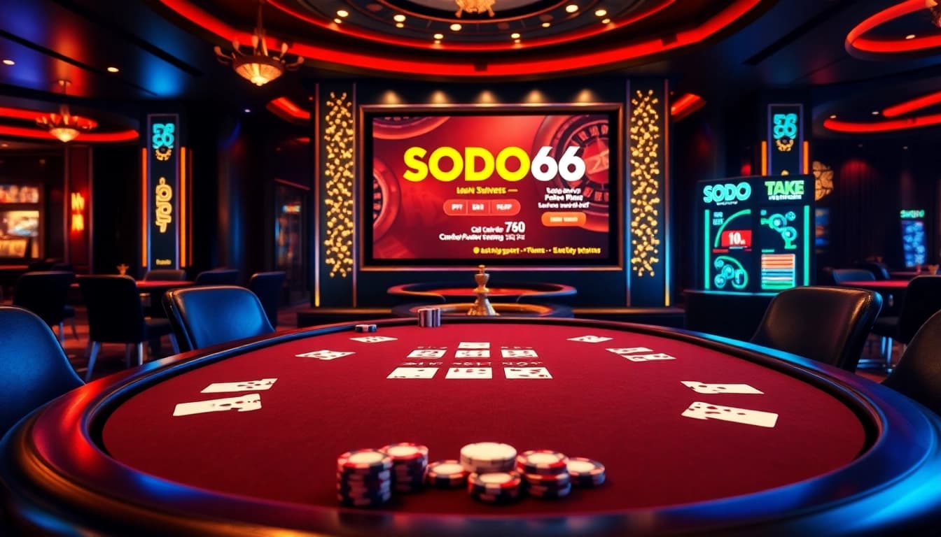 Experience exciting gameplay at SODO66 with vibrant casino tables and engaging poker action.