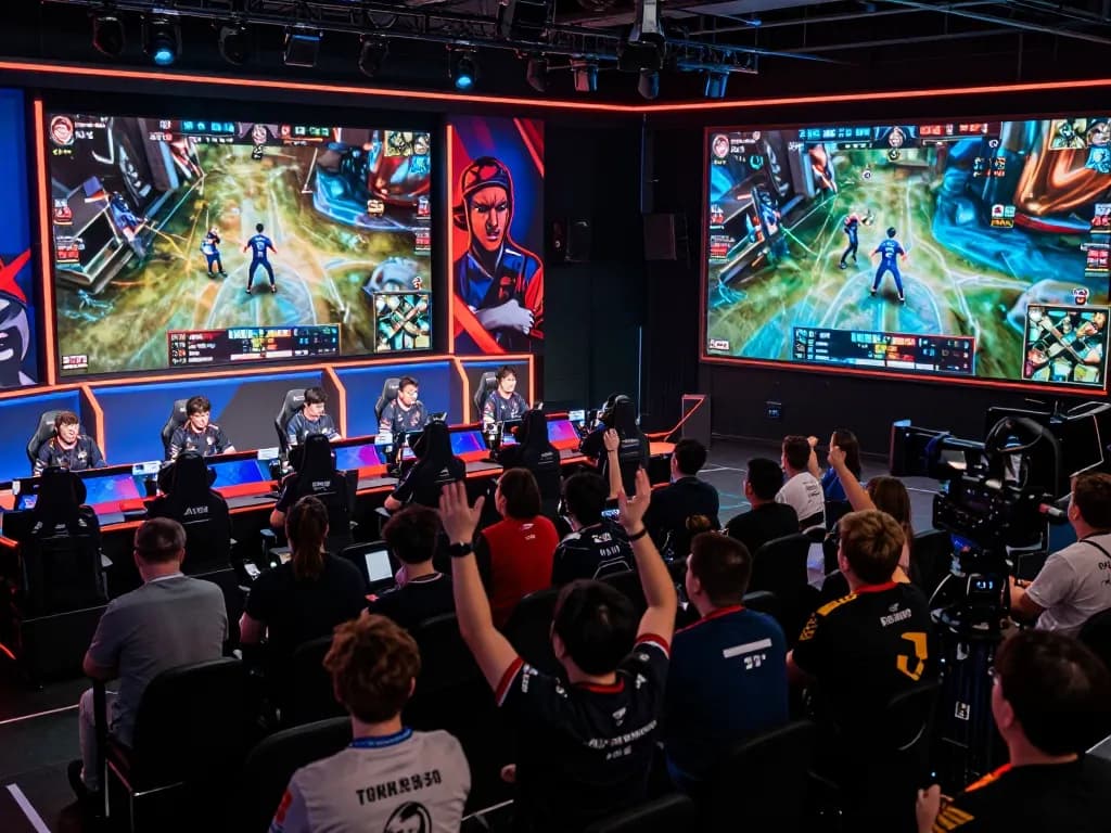 tr88 esports betting event showcasing excitement and fans cheering in a modern arena