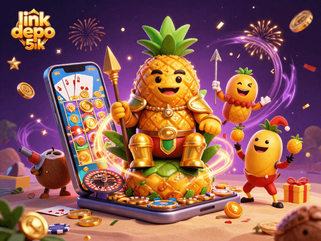 Engage with link depo 5k as the pineapple king rules the casino beach with vibrant gaming elements.