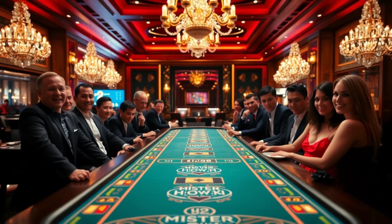 MISTER HOKI gaming table attracting players in a luxurious casino setting.