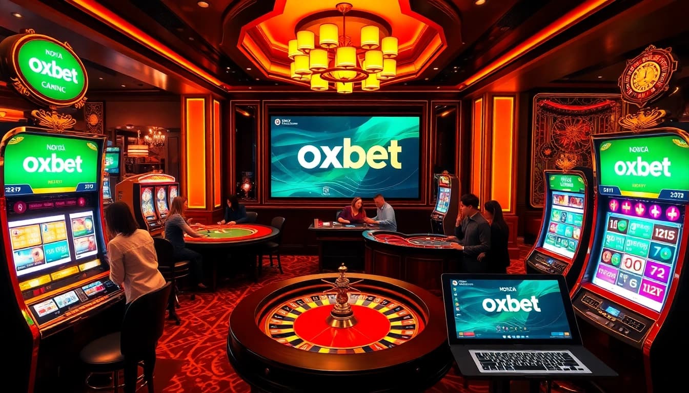 Exciting betting atmosphere at nhà cái oxbet showcasing luxury casino elements.