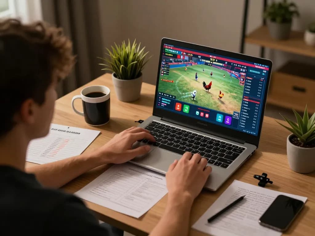 Watch live cockfighting events with congaden's online betting features and immersive gameplay experience.