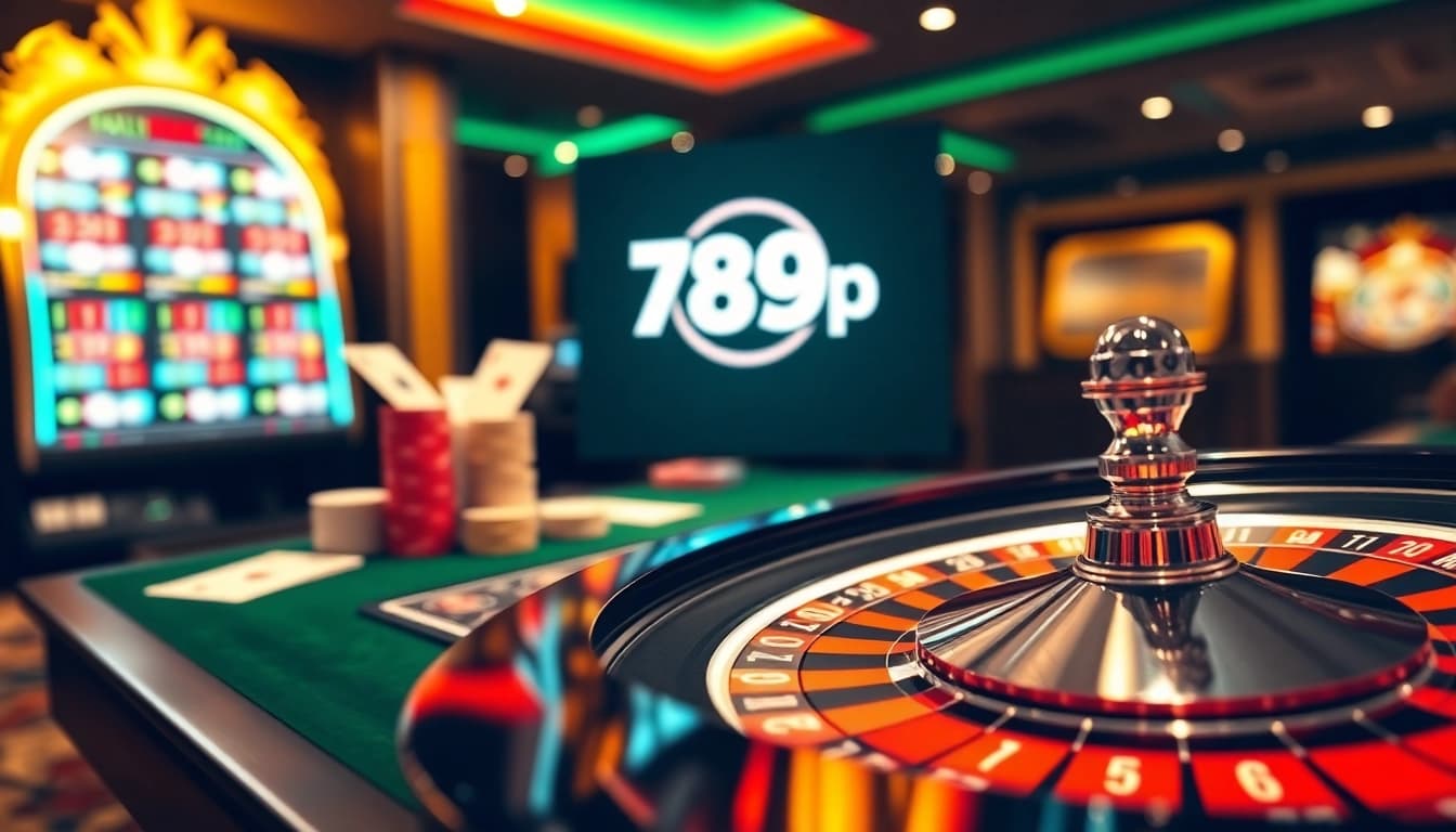 Players engaging with a dynamic digital casino experience at 789p, featuring roulette and poker.