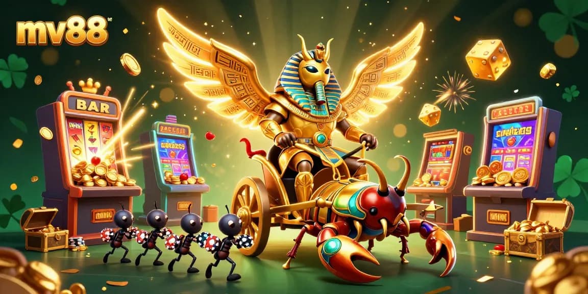 Experience thrilling gameplay at mv88 with vibrant 3D elements showcasing a jackpot explosion and colorful casino themes.