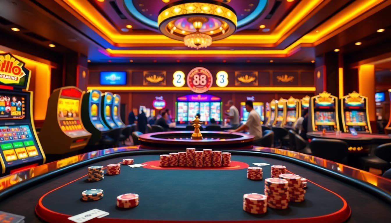 Experience the thrill of betting with 8K8 Official in a luxurious online casino setting.