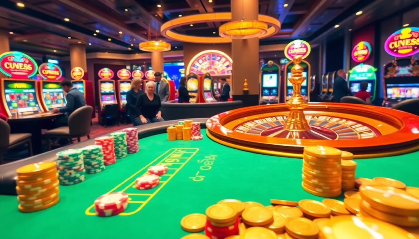 Gamblers enjoying a vibrant moment at Rikvip's luxurious online casino tables.