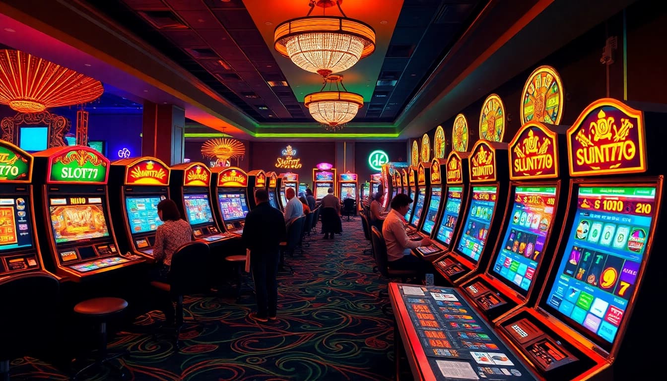 Experience the thrill of playing slot777 with vibrant slot machines and exciting casino vibes.