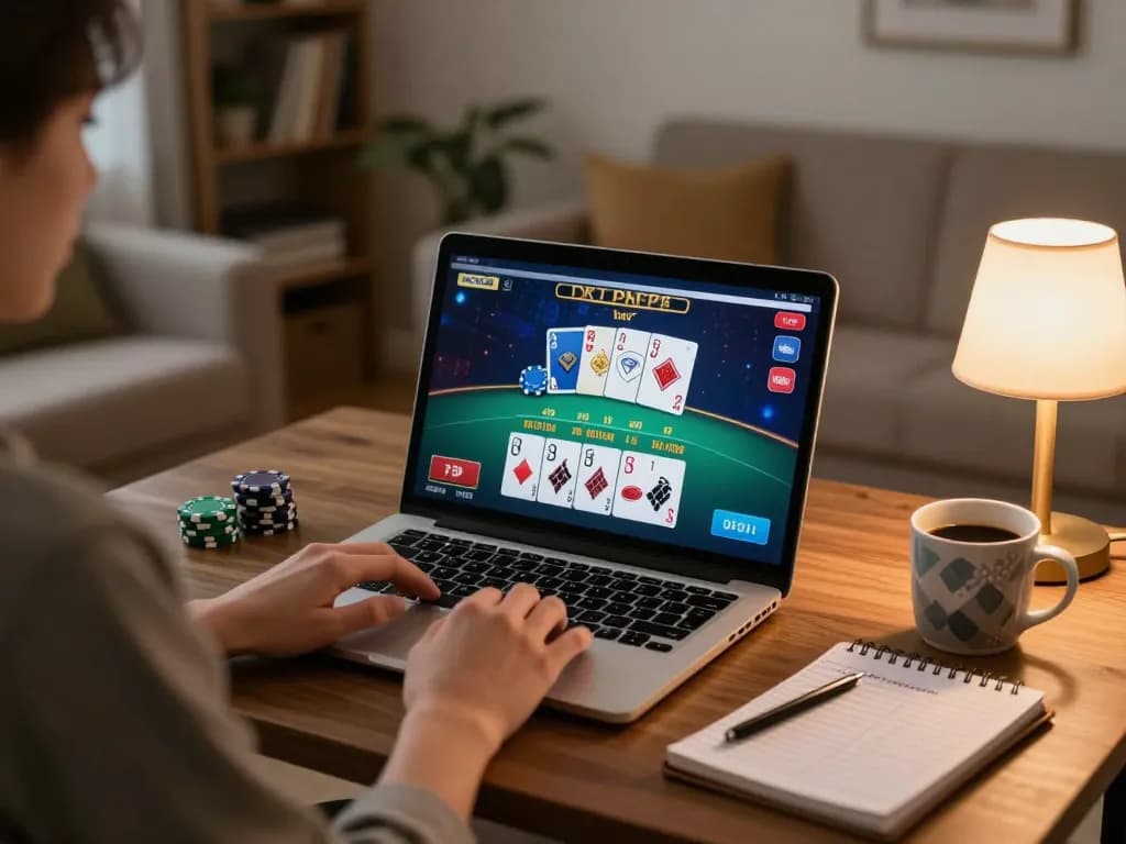 Player engages in strategic blackjack gameplay at HD88 casino, showcasing winning strategies and online gaming excitement.