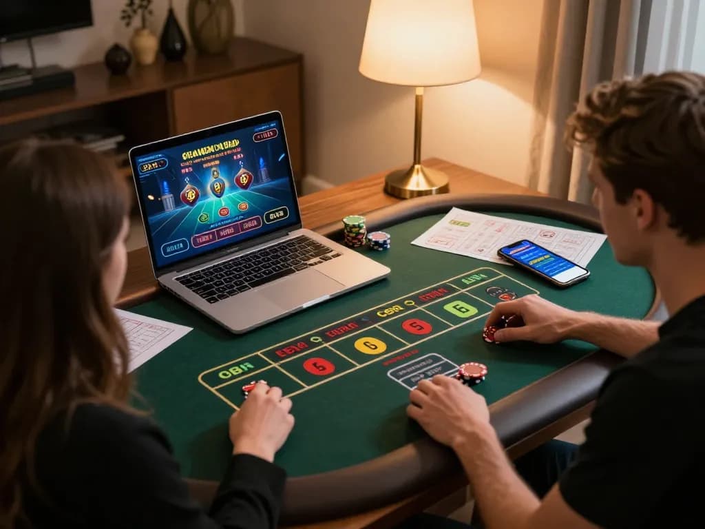 Engaging in responsible gaming on TR88 with a laptop displaying live casino games
