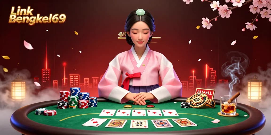 Experience thrilling gaming action with Link Bengkel69 featuring vibrant poker elements in an engaging casino setting.