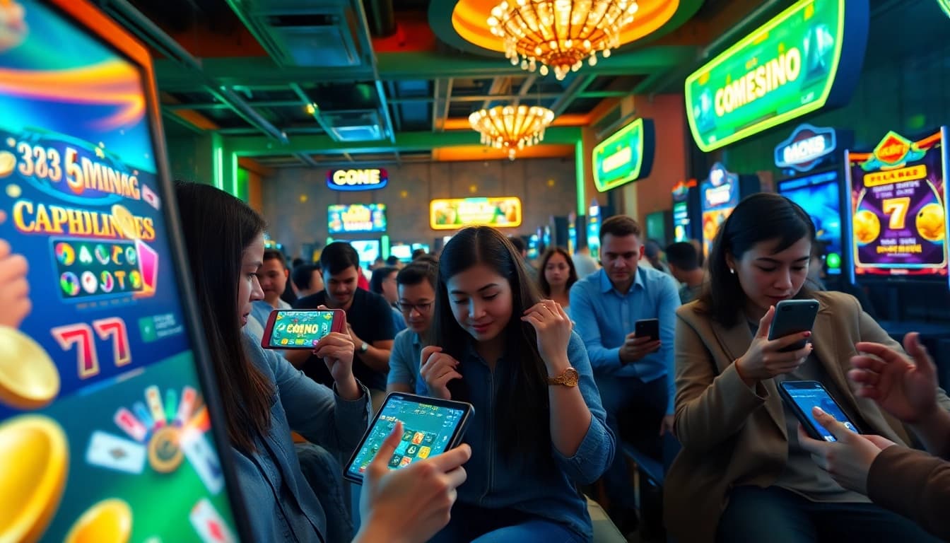 GO88 gaming environment showcasing players in action at tables, highlighting excitement and diverse games.