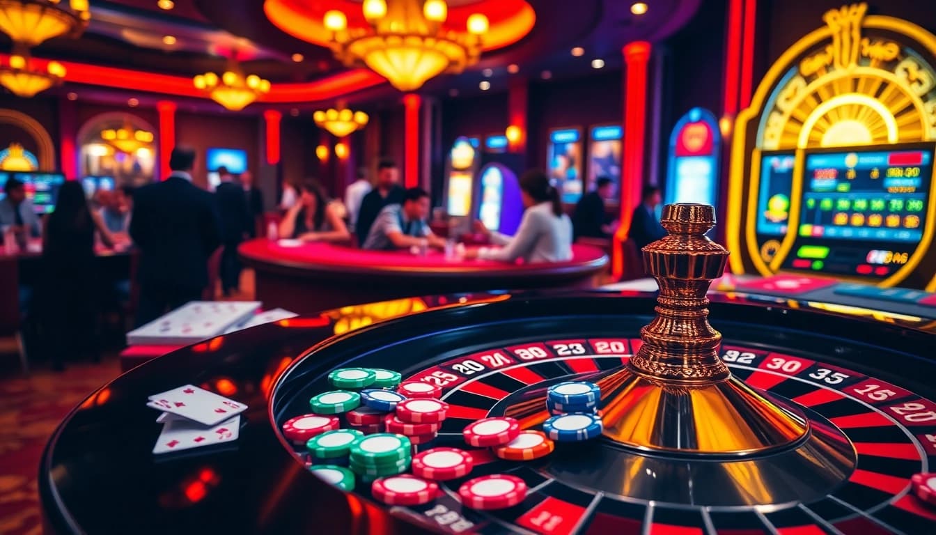 Experience the excitement of gambling at https://sunwin11.sh/, featuring vibrant casino elements like roulette and poker.