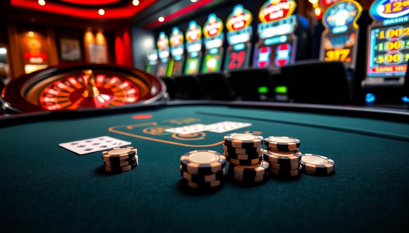 Engage in the excitement of five88 bet at a luxurious casino table with vibrant cards and chips.