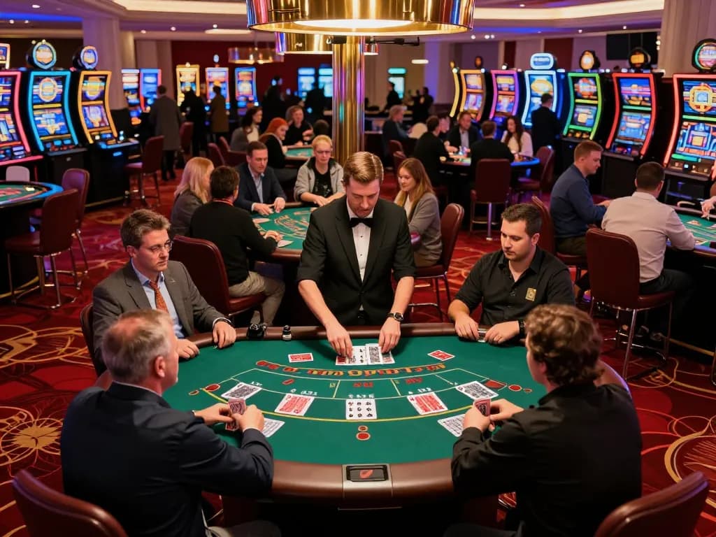 Players engaged at TT88 casino table as tension builds amidst rumors of tt88 lừa dảo.