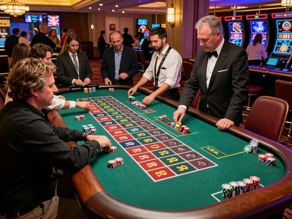 Experience the excitement of du88 with players placing bets at a live roulette table.