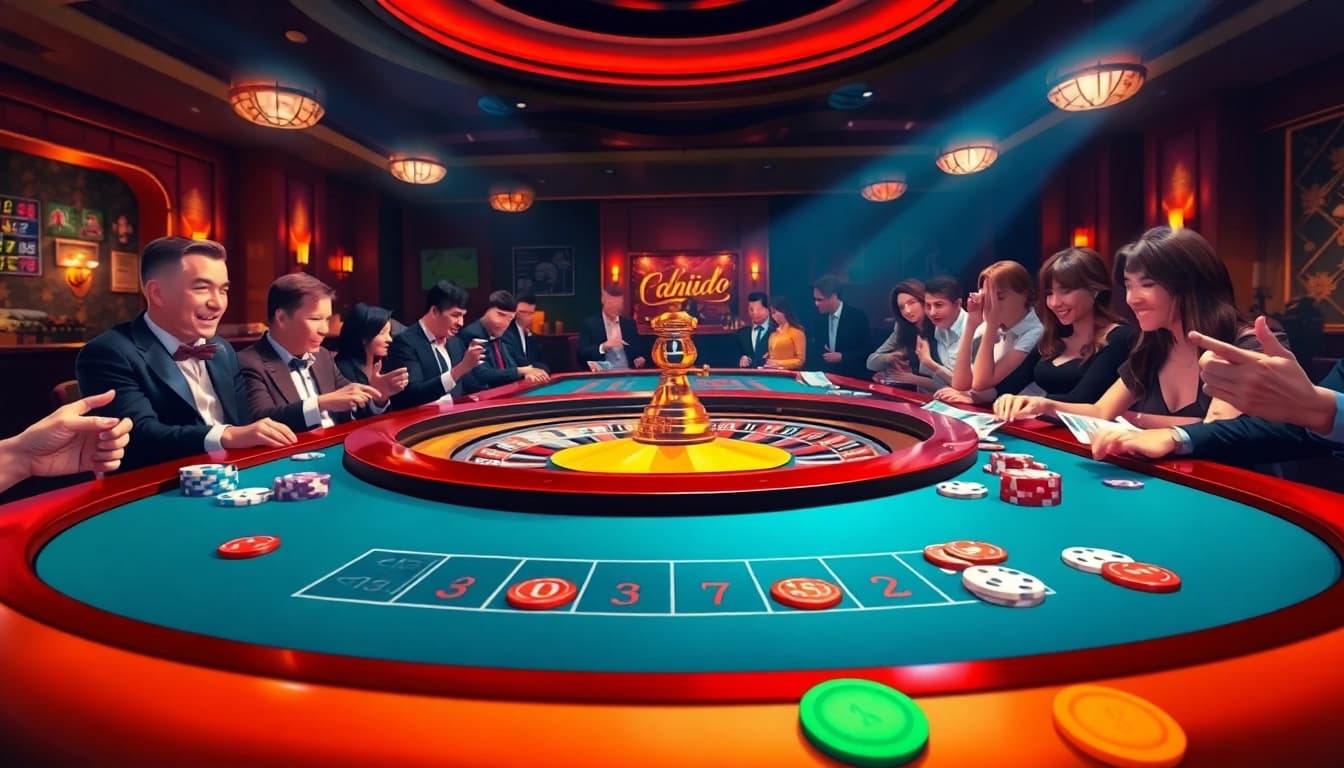Kenangan4D menunjukkan taruhan seru di meja roulette kasino yang mewah dan penuh warna.