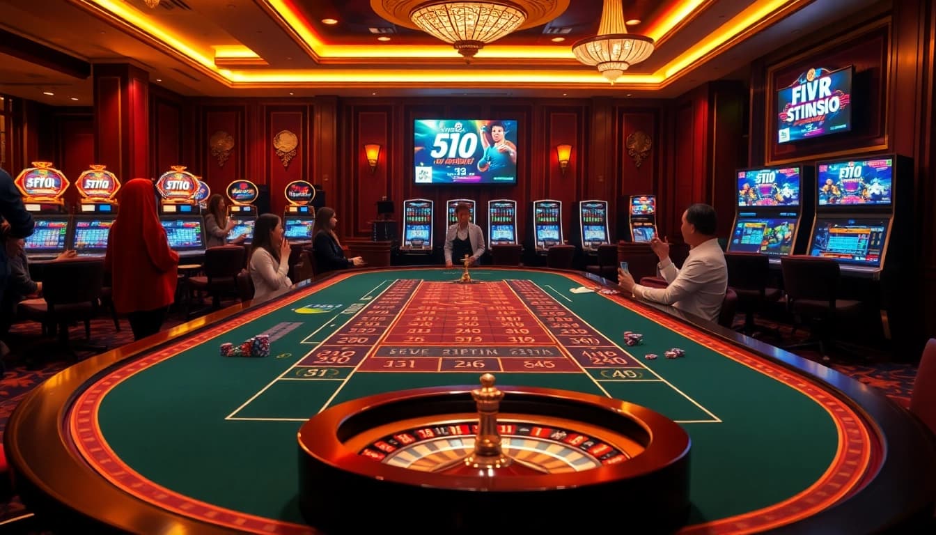 Exciting togel china game scene with players at a craps table in a luxurious casino.