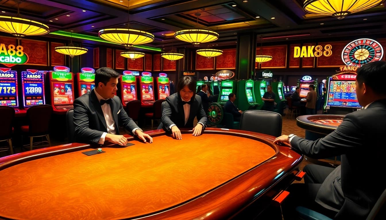 The vibrant da88 game showcased at an elegant casino with players engaged in betting activities.