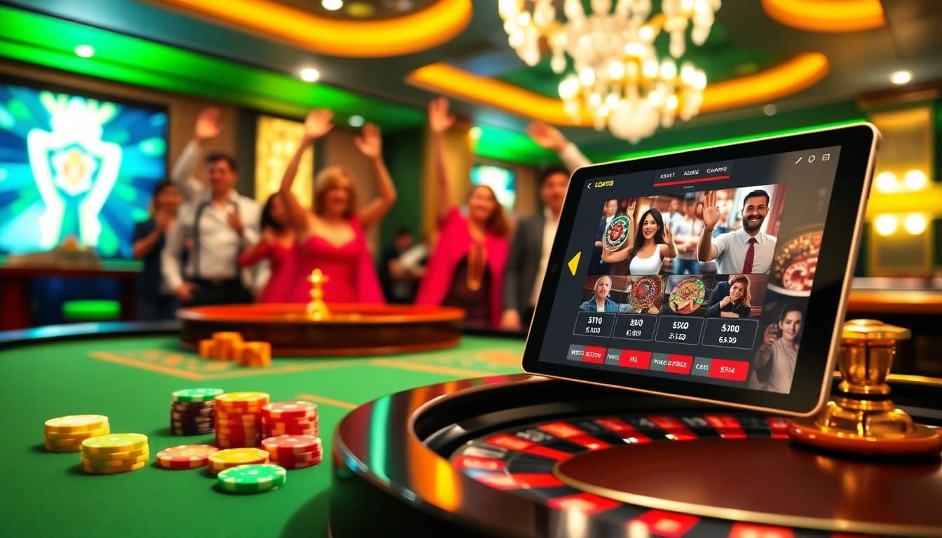 Experience thrilling wins at the casino with lego138 login on a tablet interface, surrounded by vibrant gaming action.