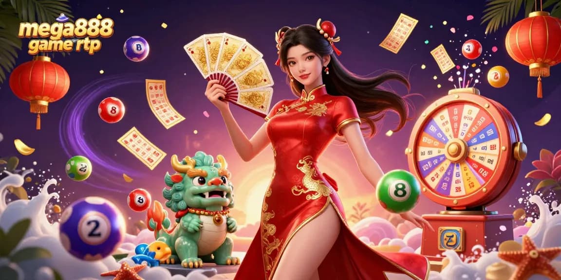 Explore mega888 game rtp with vibrant casino-themed digital art featuring gaming elements.