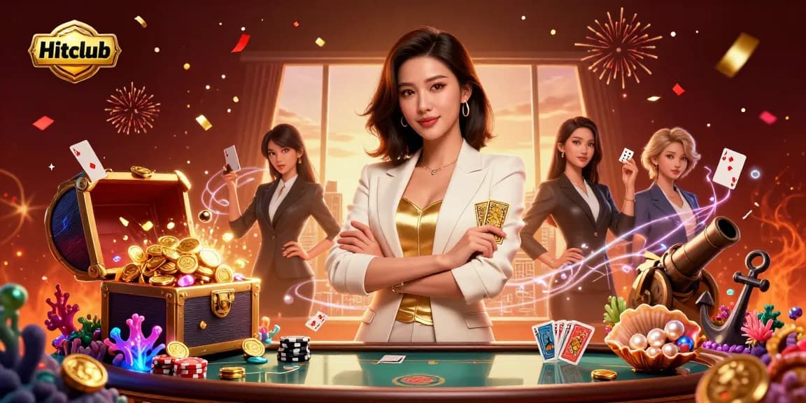 Experience the excitement at Hitclub while playing cards with stunning visuals and vibrant casino elements.