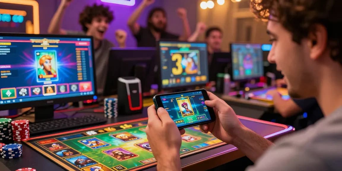 Player enjoying 3 Patti Loot with official link visible on Android device in vibrant gaming setting.