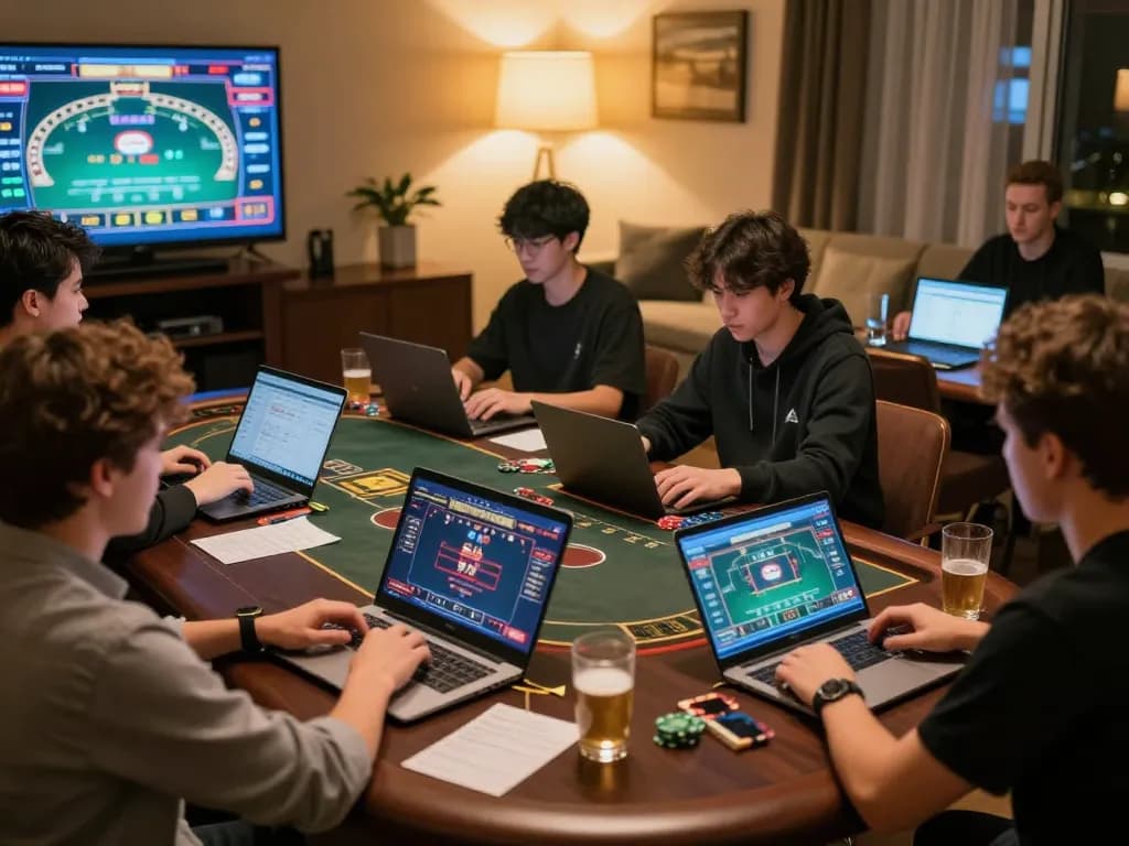 Players enjoying online casino games with 68win's user-friendly interface at home.