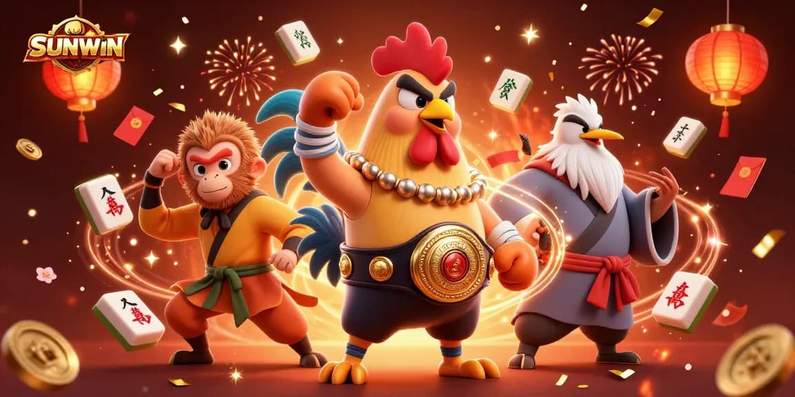 SUNWIN brings excitement to the table with a vibrant 3D illustration showcasing a dynamic casino theme.