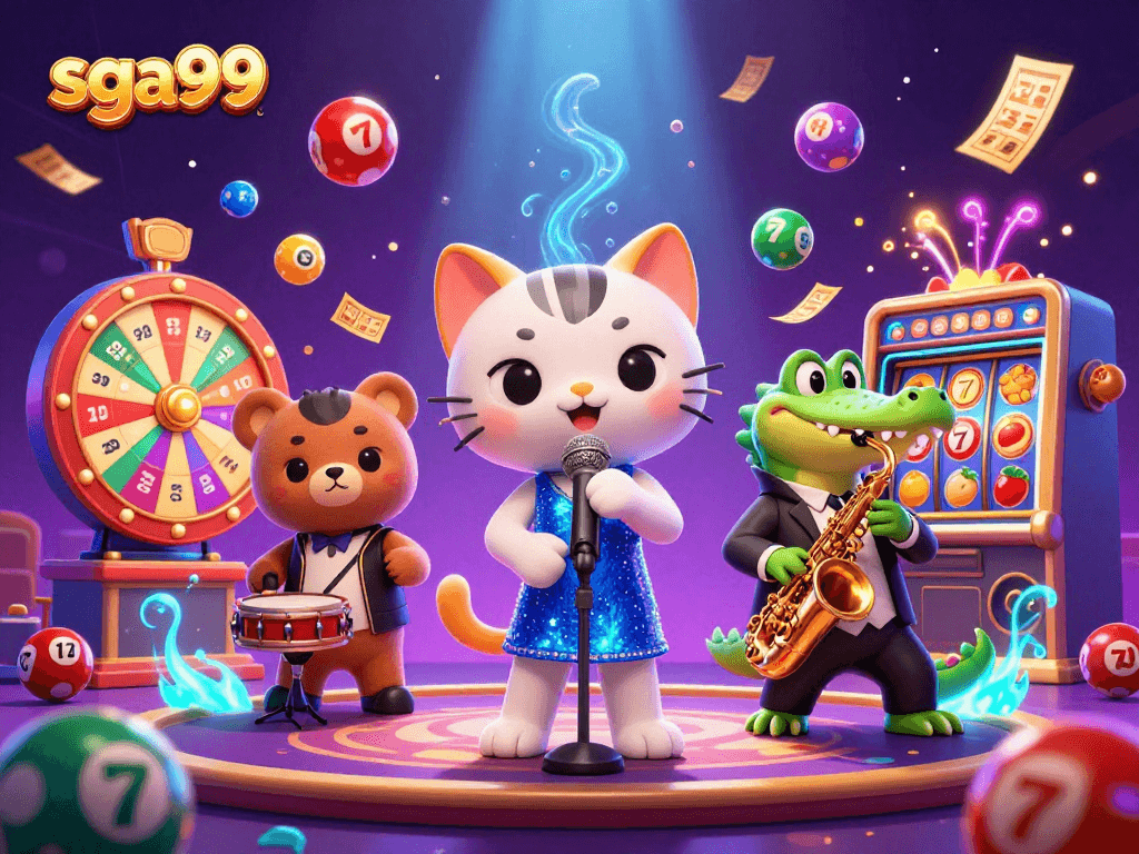 Experience thrilling gameplay with sga99's colorful lottery and vibrant casino scene in action