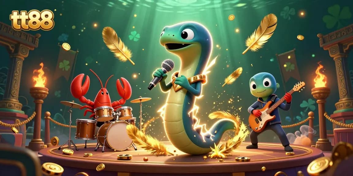 Engage in thrilling casino action with tt88 as an electric eel DJ thrills the underwater audience.