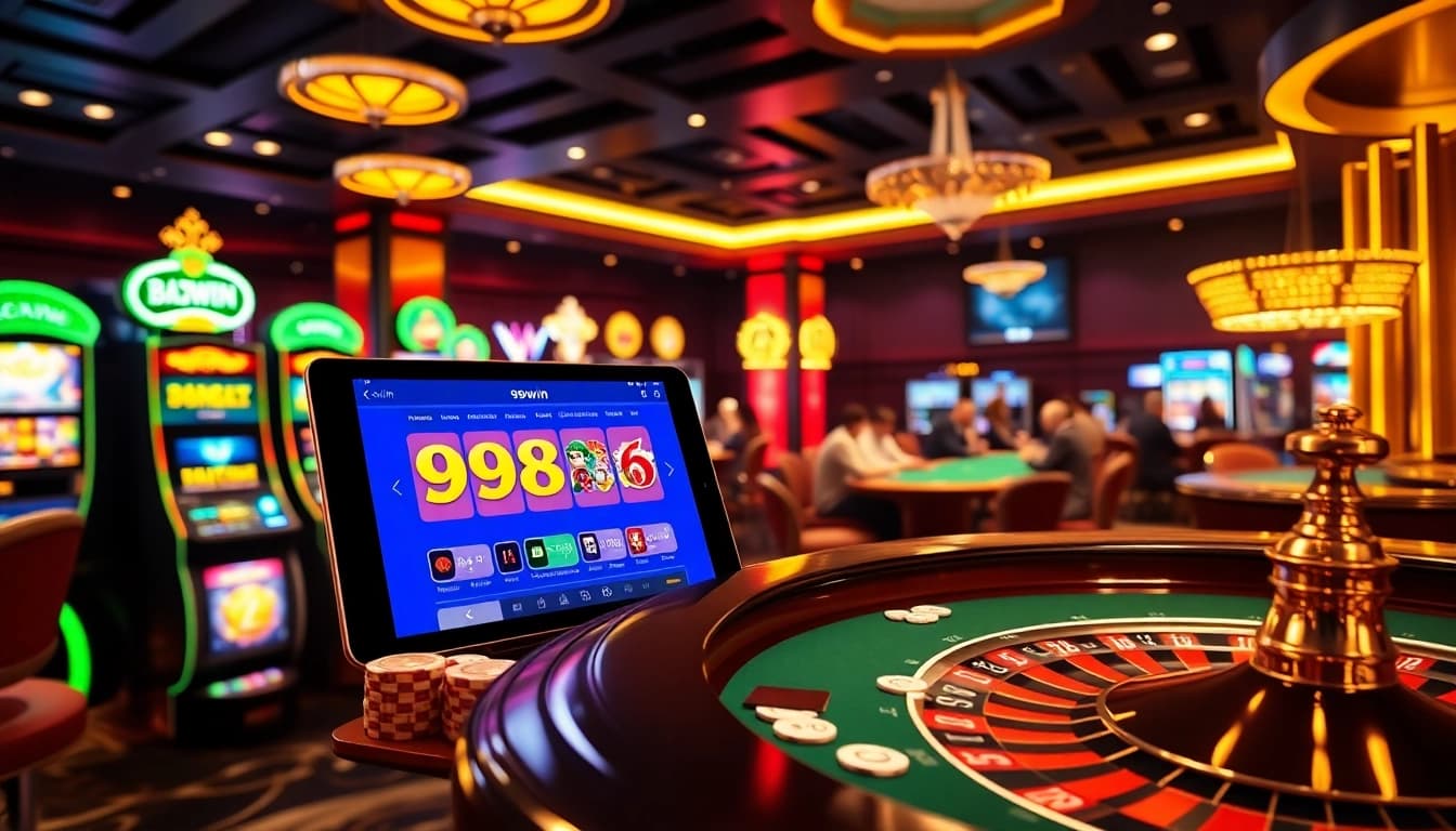 Players enjoying exciting games at the glamorous 98win casino, highlighting gambling strategies.
