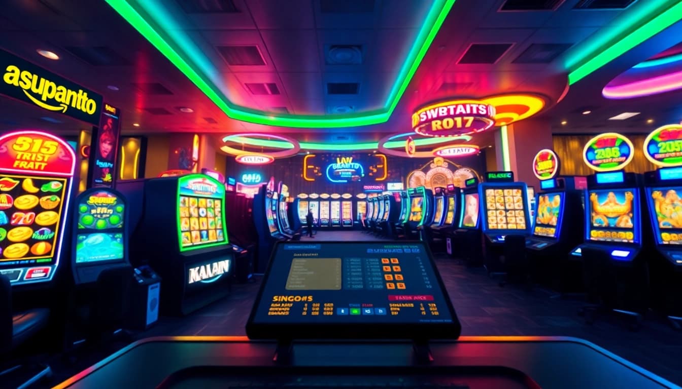 Engaging Asupantoto online gaming scene showcasing vibrant slots and lottery options.