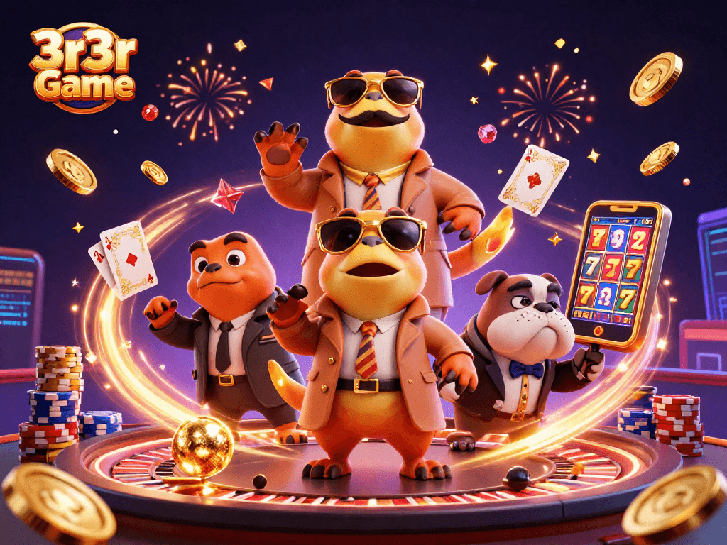 Experience excitement in the 3r3r Game with creative characters and casino-style visuals.