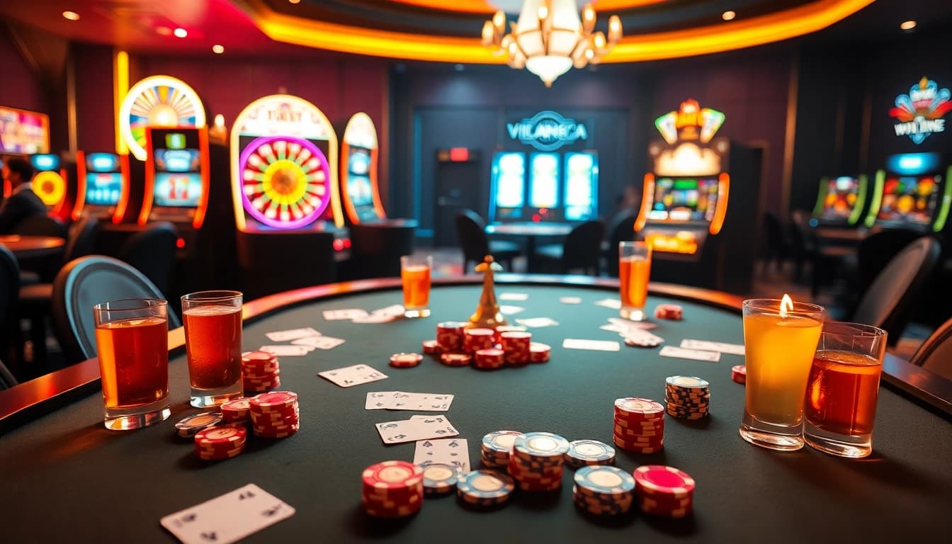 The excitement of gambling at a poker table while exploring https://vn88a.app/ for online betting options.